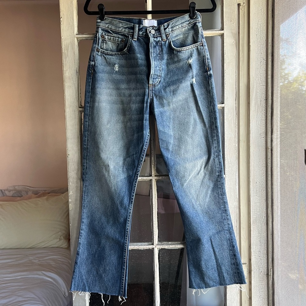 Boyish Distressed Darcy Flare Blue Jeans